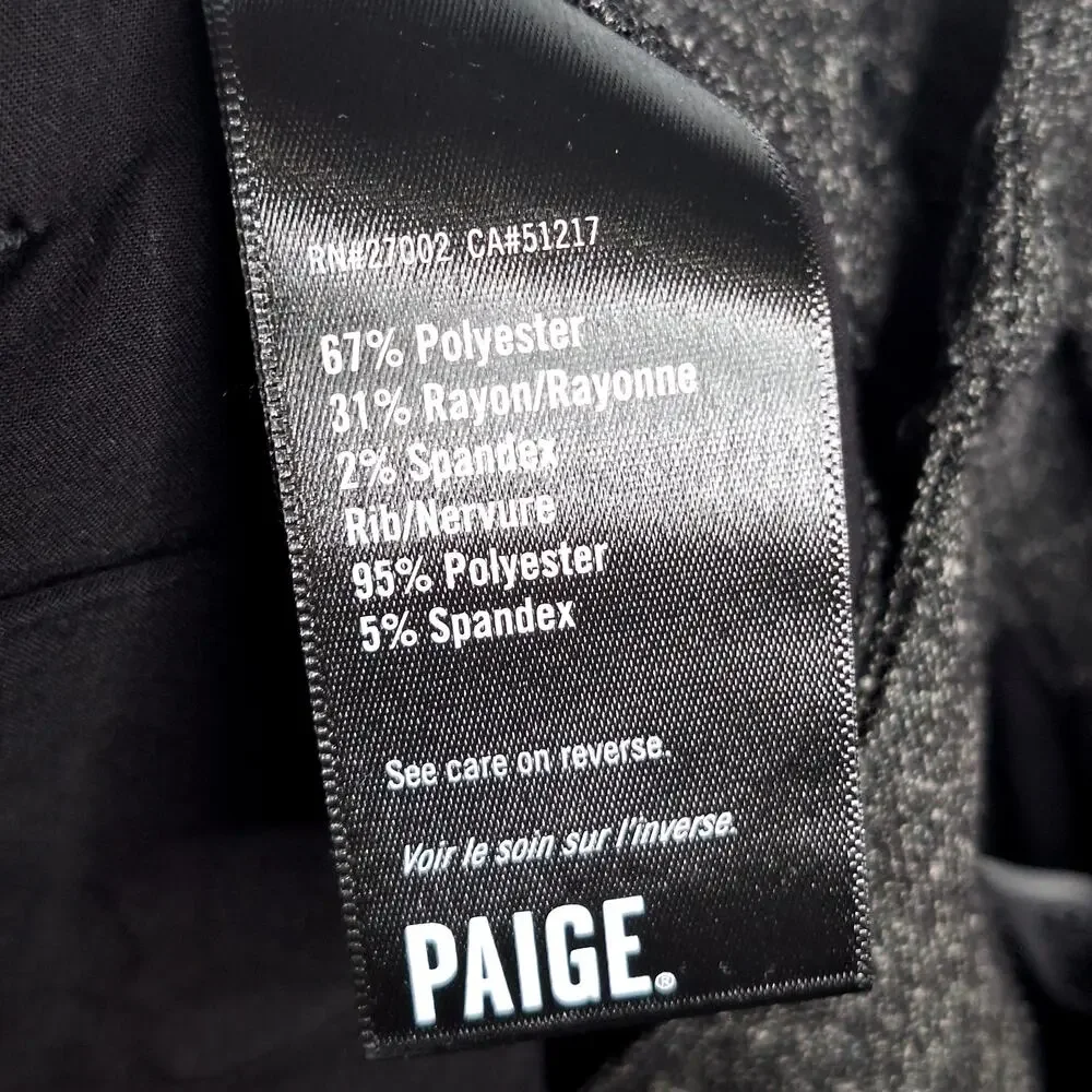 Paige Men's Elmwood Jogger Hybrid Dress Pants 33 Black Coffee Black Gray Tweed
